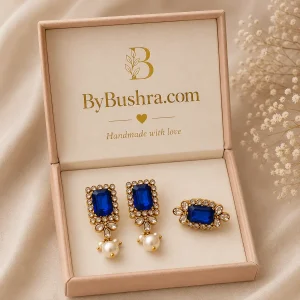 Blue Earrings with Ring set